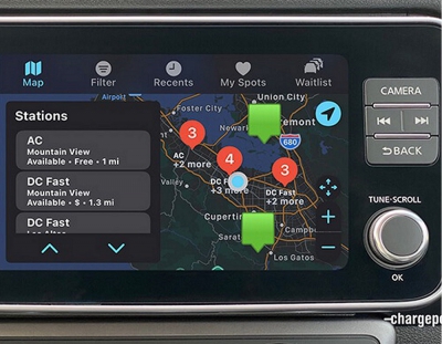 نمایش اطلاعات شارژ خودرو برقی در سیستم اپل کارپلی